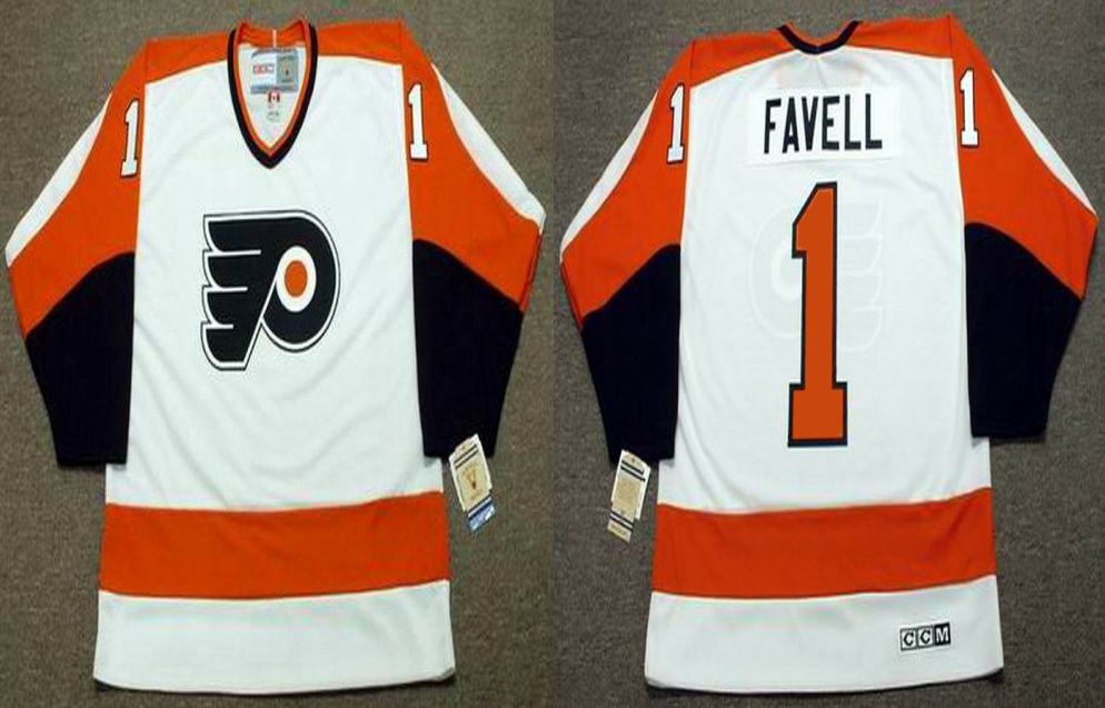 2019 Men Philadelphia Flyers 1 Favell White CCM NHL jerseys